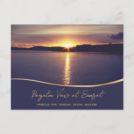 パイグントンビューアットサンセットトルベイデヴォンイングランド ポストカード (正面)