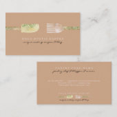 パイストリーユーカリ葉スプーン素朴な茶色 名刺 (正面/裏面)