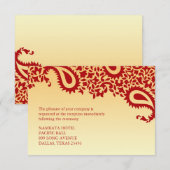パイスリーデザインのインド風結婚式 受付カード エンクロージャーカード (正面/裏面)