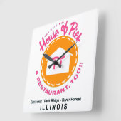 パイズの家、公園の尾根、エルムハースト、川の森、 スクエア壁時計 (傾斜)