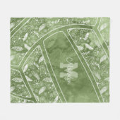 パイズフェザー花セージ緑バレーボール フリースブランケット (正面(横))