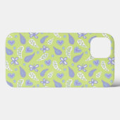 パイズリパープルとライムのバタフライとハート Case-Mate iPhoneケース (裏面 (横))
