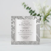 パイソンスネークアニマルスキン ブラック シルバー 誕生日 招待状 (スタンド正面)