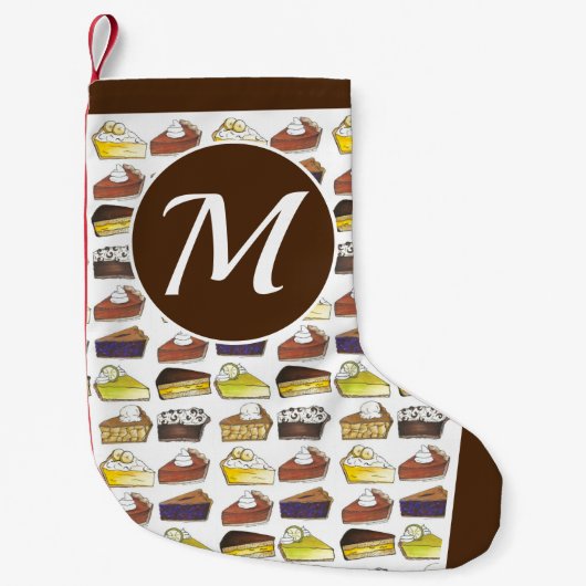 パイソーシャルカボチャ鍵ライムブルーベリーアップルスライス スモールクリスマスストッキング (正面)