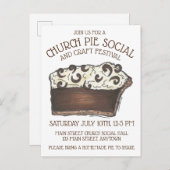 パイソーシャルパイ日パーティーデザートベイクセールスライス インビテーションポストカード (正面/裏面)