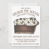 パイソーシャルパイ日パーティーデザートベイクセールスライス 招待状 (正面)