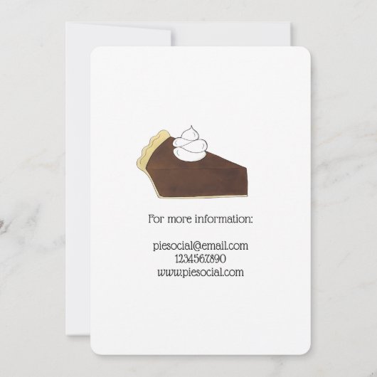 パイソーシャルパーティーデザートベイクセールチョコレートスライス 招待状 (裏面)