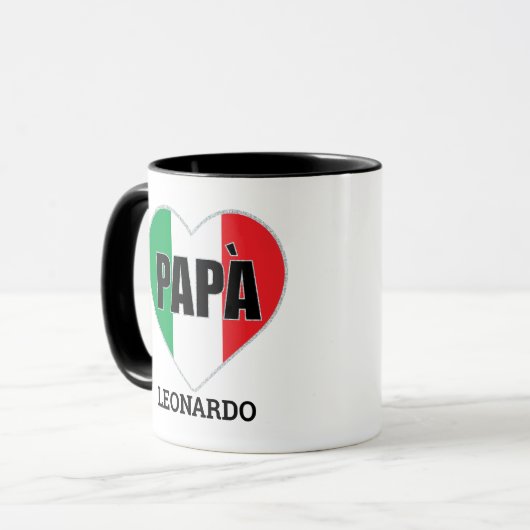 パイタリアンパ国旗パーソナライズされたのハート父の日 マグカップ (正面左)