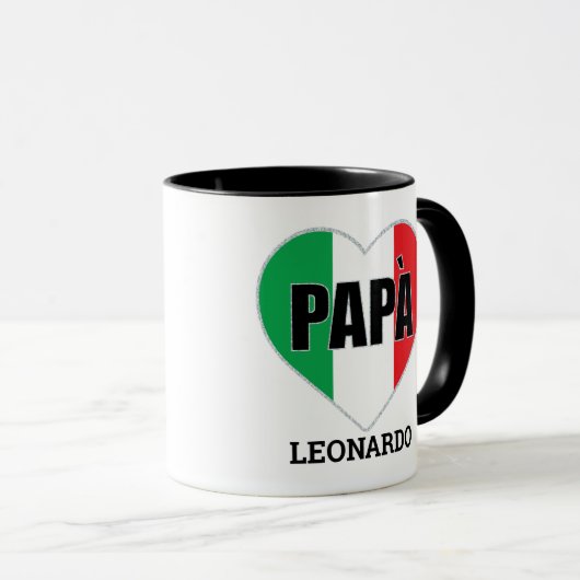 パイタリアンパ国旗パーソナライズされたのハート父の日 マグカップ (正面右)