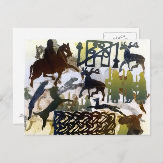 パイチ記号とレース ポストカード (正面/裏面)