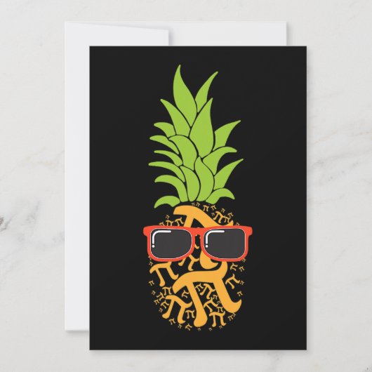 パイデー パイナップル ピーナッツ 面白い 数学 キッズ 女性用 招待状 (正面)