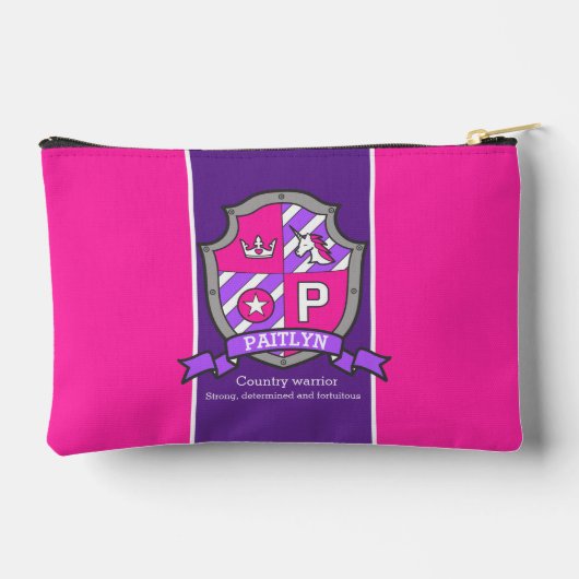パイトリンの名前はピンクのクレストのユニコーンを意味する アクセサリーポーチ (裏面)