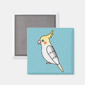 パイド カートゥーン オカメインコ インコ 鳥 マグネット (正面/裏面)
