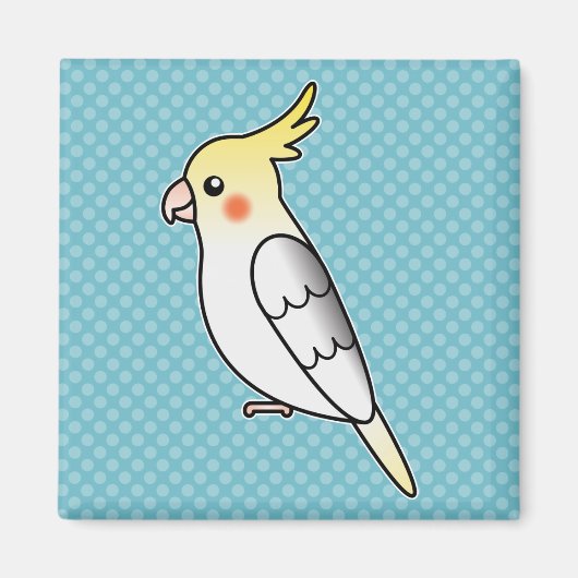 パイド カートゥーン オカメインコ インコ 鳥 マグネット (正面)