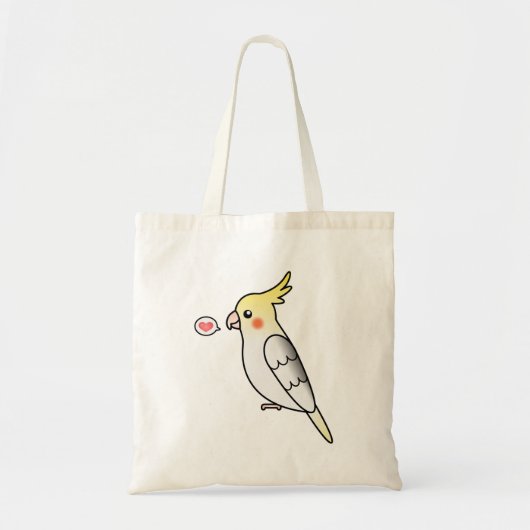 パイド カートゥーン コカタエル インコ 鳥 愛 トートバッグ (正面)