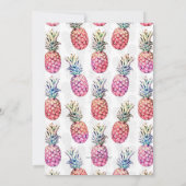 パイナカラフルップルと葉絵を描の白いパターン 招待状 (裏面)