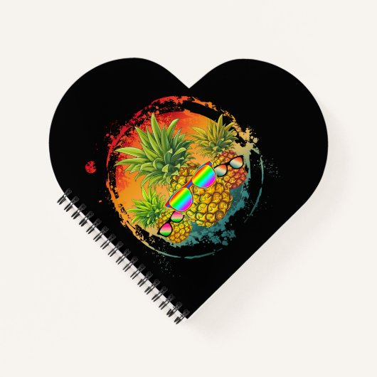 パイナップルおもしろいサマーバイブ ノートブック (正面)