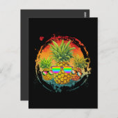 パイナップルおもしろいサマーバイブ ポストカード (正面/裏面)