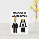 パイナップルおもしろいスインガー結婚ギフト新郎新婦M カード (黄色い花)