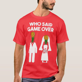 パイナップルおもしろいスインガー結婚ギフト新郎新婦M Tシャツ