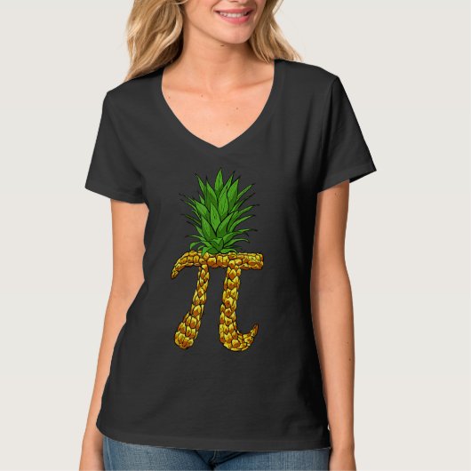 パイナップルおもしろいパイPi日Neapple Pi Tシャツ (正面)
