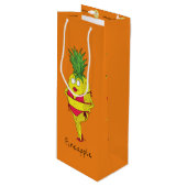 パイナップルおもしろいピンアップガールマンガ ワインギフトバッグ (正面アングル)