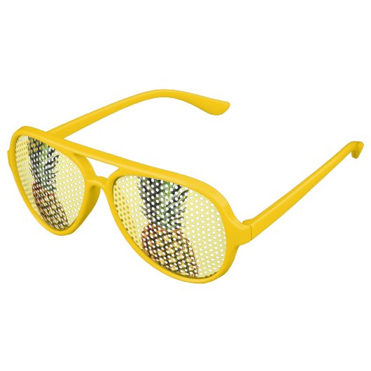 パイナップルおもしろいフルーツパーティーサングラス アビエーターサングラス (アングル)