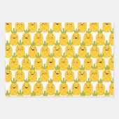 パイナップルおもしろいラッピング紙セット ラッピングペーパーシート (正面)