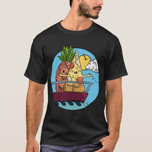 パイナップルおもしろい・オン・ピザ禁止バレンタインデー Tシャツ (正面)