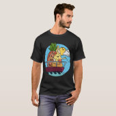 パイナップルおもしろい・オン・ピザ禁止バレンタインデー Tシャツ (正面フル)