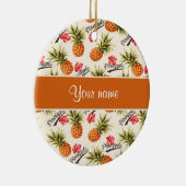 パイナップルおよびハイビスカス セラミックオーナメント (右)