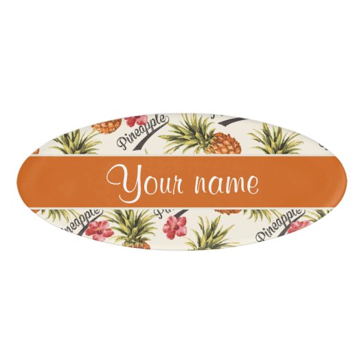 パイナップルおよびハイビスカス 名札 (正面)