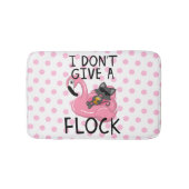 パイナップルおよびピンクの水玉模様を持つフラミンゴの猫 バスマット (正面)