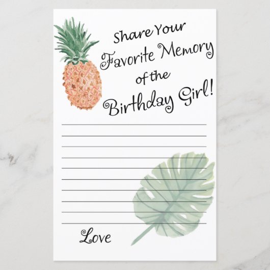 パイナップルお気に入りの誕生日ガールの記憶 (正面)