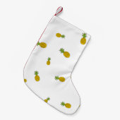 パイナップルかわいいシームレスパターン背景。ビンタグ スモールクリスマスストッキング (正面 (吊り時))
