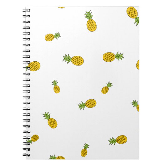 パイナップルかわいいシームレスパターン背景。ビンタグ ノートブック (正面)