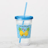 パイナップルかわいらしトロピカルピナコラダロマンチック アクリルタンブラー (裏面)