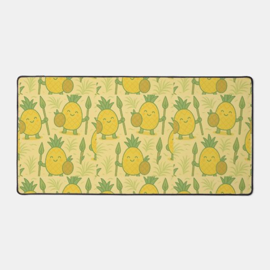 パイナップルがトロピカルな戦士を先導する デスクマット (正面)
