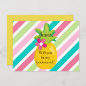 パイナップルが私の花嫁になる インビテーションポストカード (正面/裏面)