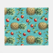 パイナップルさくらんぼブリス フリースブランケット (正面(横))