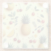 パイナップルとさくらんぼ ガラスコースター (裏面)