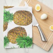 パイナップルとのシームレスなパターン キッチンタオル (四つ折り)
