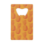 パイナップルとのシームレスなパターン クレジットカード栓抜き (裏面)