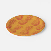 パイナップルとのシームレスなパターン ペーパープレート (アングル)