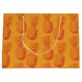 パイナップルとのシームレスなパターン ラージペーパーバッグ (正面)