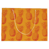 パイナップルとのシームレスなパターン ラージペーパーバッグ (裏面)