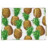 パイナップルとのシームレスなパターン ラージペーパーバッグ (正面)