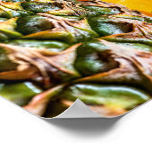 パイナップルとカットパイナップルスライス小 ポスター (角)