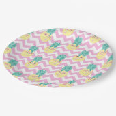 パイナップルとシェブロン ペーパープレート (アングル)