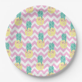 パイナップルとシェブロン ペーパープレート